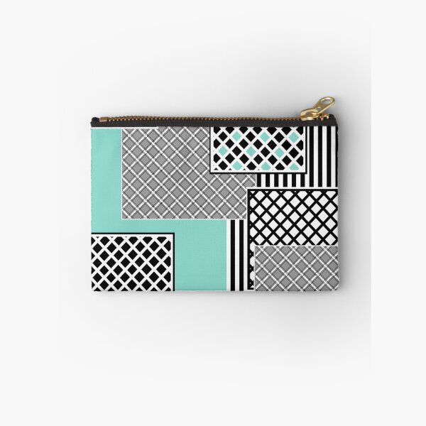 Item preview, Geometric pattern in azur, white, black and grey colors squares designed and sold by fuzzyfox.