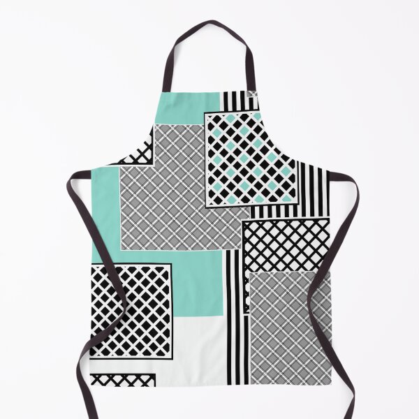 Item preview, Geometric pattern in azur, white, black and grey colors squares designed and sold by fuzzyfox.