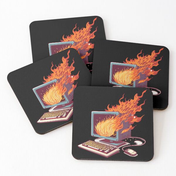 Item preview, Computer on fire designed and sold by livvestudio.