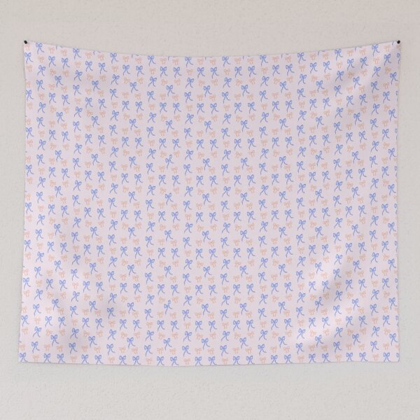 Item preview, Peach & blue coquette bows designed and sold by Etkennedy.