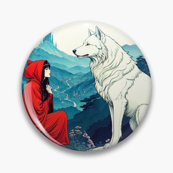 Item preview, The girl in red in front of her majestic white wolf  designed and sold by PixelCraftDSG.