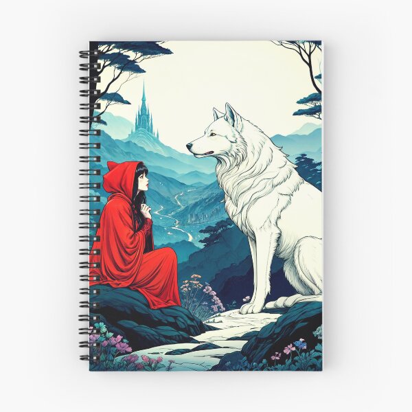 Item preview, The girl in red in front of her majestic white wolf  designed and sold by PixelCraftDSG.