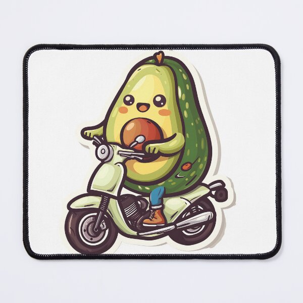 Item preview, Happy Avocado Riding a Vintage Motorcycle designed and sold by Pix80Studio.