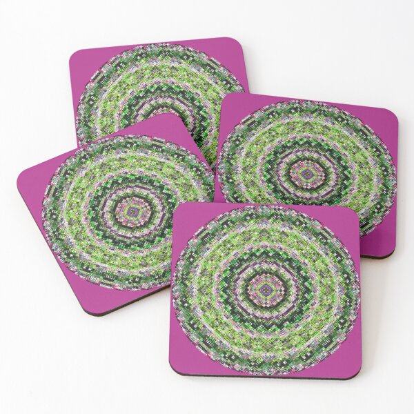 Item preview, Digital Mandala Berry Background Lime Green Pink designed and sold by kattakitty.