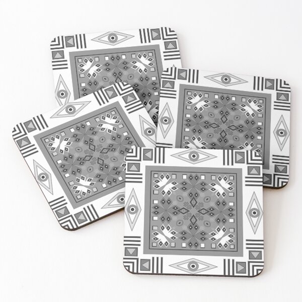 Item preview, Ethnic indian geometric pattern in dark-cold colors designed and sold by fuzzyfox.