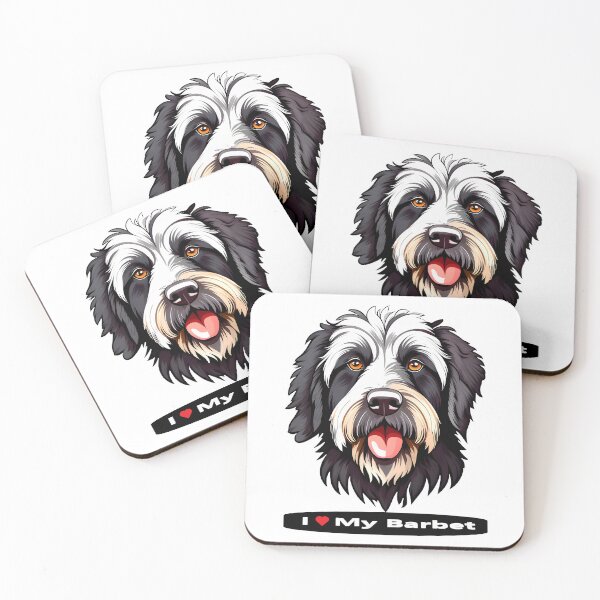 Item preview, French Barbet hunting dog - Colored illustration with text designed and sold by AD-Digital-Art.