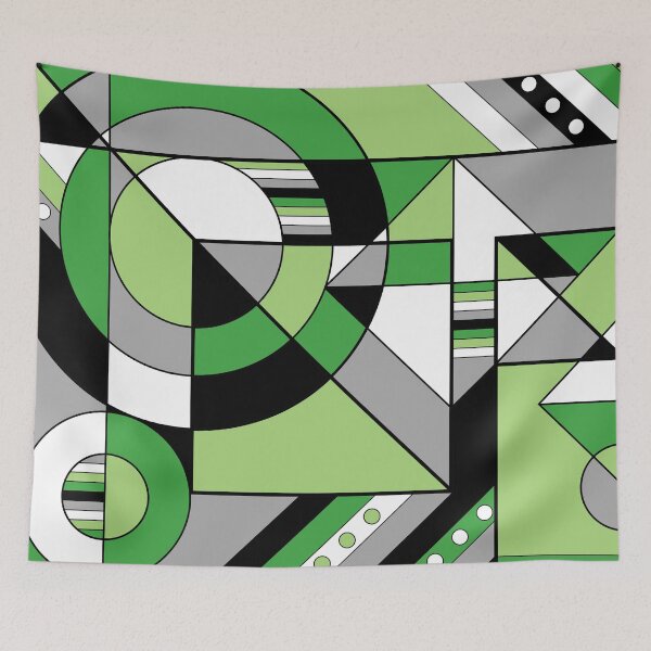 Item preview, Aro Aromantic Pride Abstract Geometric Black Grey Green designed and sold by JoyfulJen.