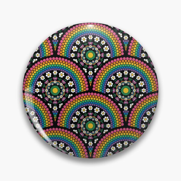Item preview, Maximalist Rainbow Daisy Dot The Difference Mandala Art Deco Scallop designed and sold by Triplicate Limited.
