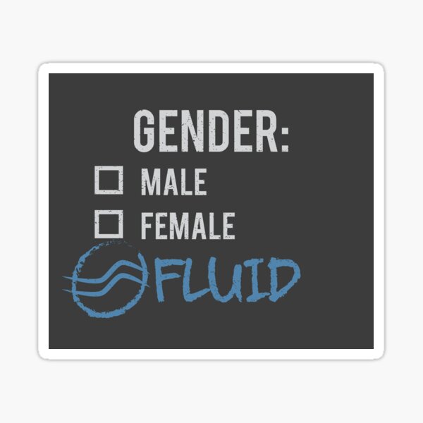 GENDER FLUID Vinyl Sticker - Symbol Sign Male Female Nonbinary