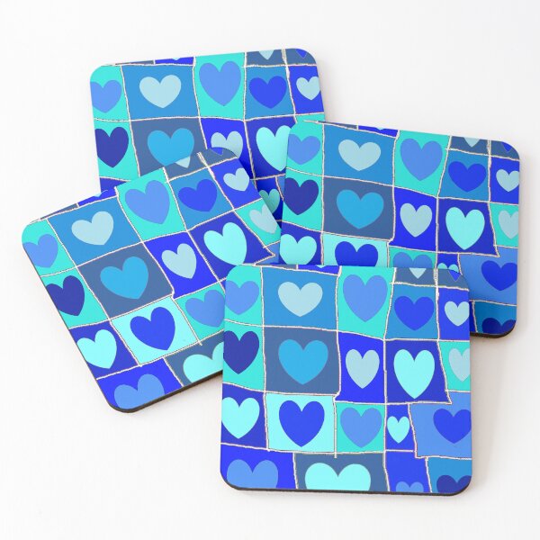 Item preview, Hearts Blue 77 designed and sold by LowEndGraphics.