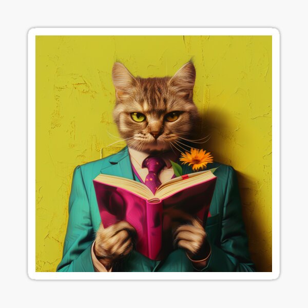 Item preview, A clever romantic cat designed and sold by PixcelStudioB.