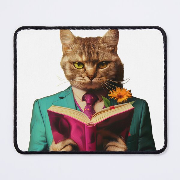 Item preview, Cat reading a book designed and sold by PixcelStudioB.
