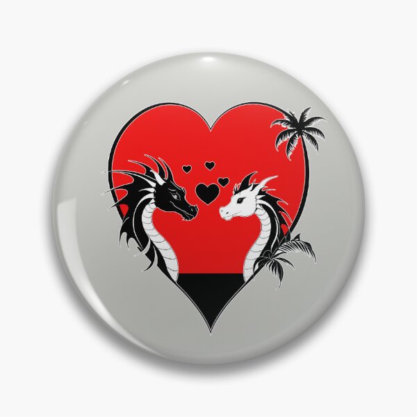 Item preview, Black and White Dragons in Love in a Red Heart designed and sold by Beachy.