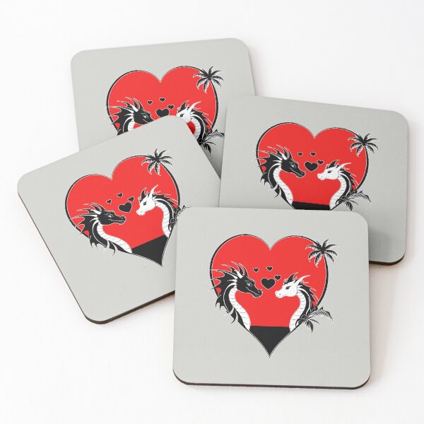 Item preview, Black and White Dragons in Love in a Red Heart designed and sold by Beachy.