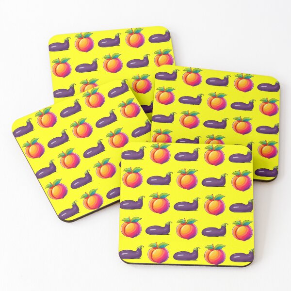 Item preview, Peaches & Eggplants Pattern | Yellow designed and sold by JLEmporium.