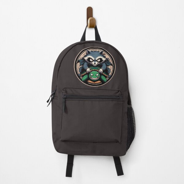 Item preview, Mischievous Raccoon Riding Turtle | Colorful Circular Illustration | Fun and Quirky Art | Unique Animal Design designed and sold by GALUMARKET.