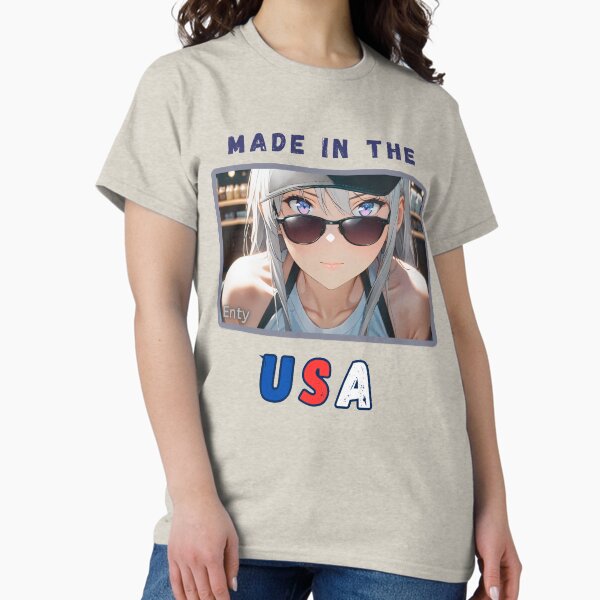 Vista previa del artículo con la obra «chica anime americana», diseñado y vendido por Shikikanart.