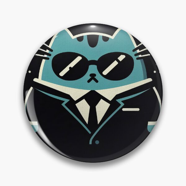 Item preview, Mysterious Blue Cat Illustration | Stylish Sunglasses and Suit | Colorful Circular Design | Cute and Cool Art designed and sold by GALUMARKET.