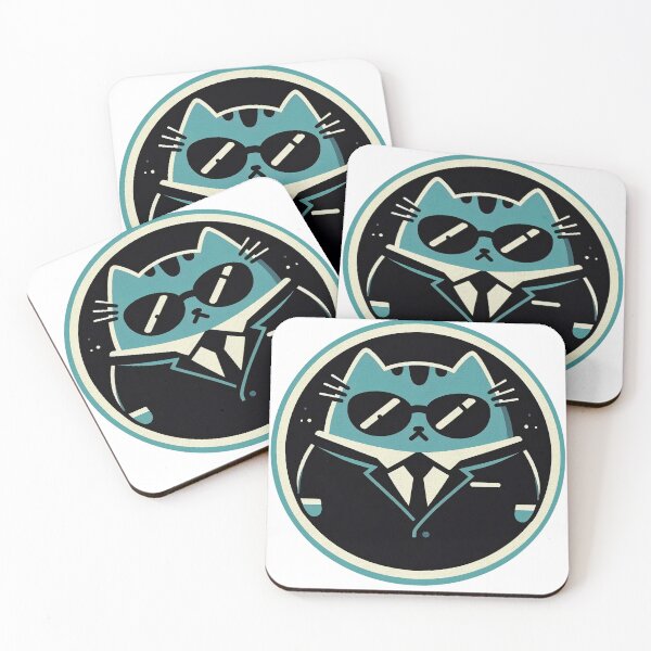 Item preview, Mysterious Blue Cat Illustration | Stylish Sunglasses and Suit | Colorful Circular Design | Cute and Cool Art designed and sold by GALUMARKET.