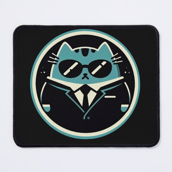 Item preview, Mysterious Blue Cat Illustration | Stylish Sunglasses and Suit | Colorful Circular Design | Cute and Cool Art designed and sold by GALUMARKET.