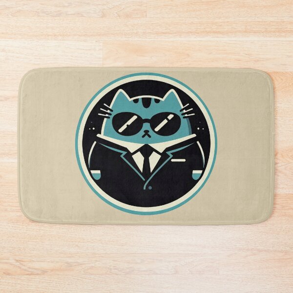 Item preview, Mysterious Blue Cat Illustration | Stylish Sunglasses and Suit | Colorful Circular Design | Cute and Cool Art designed and sold by GALUMARKET.