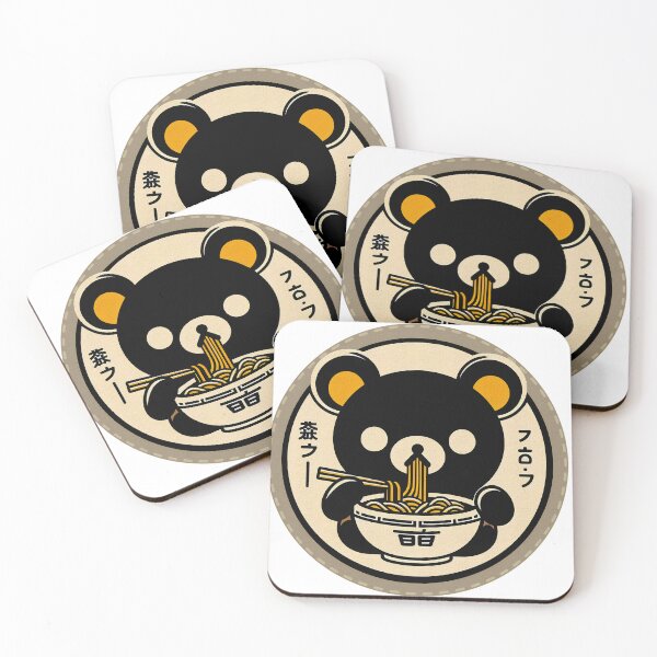 Item preview, Adorable Mysterious Black Bear Eating Ramen | Japanese Culture Details | Colorful Circular Illustration designed and sold by GALUMARKET.