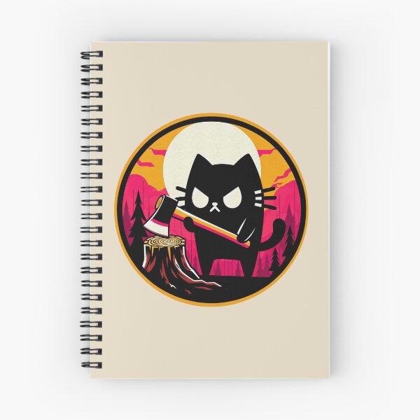 Item preview, Mysterious Black Cat with Axe Illustration | Intriguing Scene | Colorful Circular Design designed and sold by GALUMARKET.