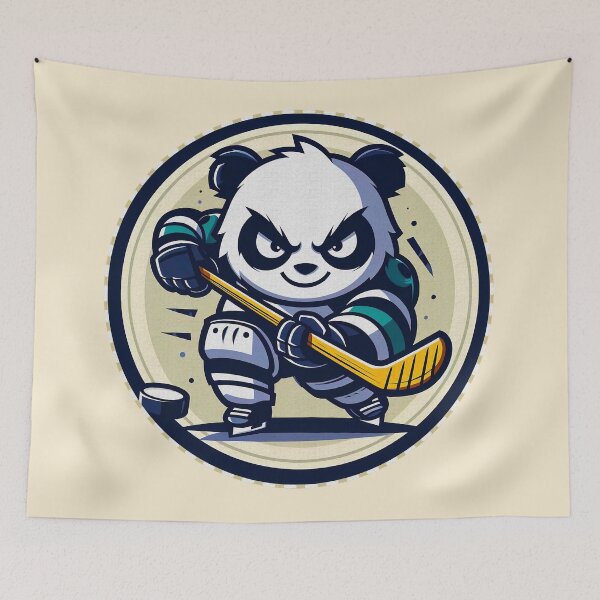 Item preview, Adorable Panda Playing Ice Hockey Illustration | Cute and Fun Art | Unique Sports Animal designed and sold by GALUMARKET.