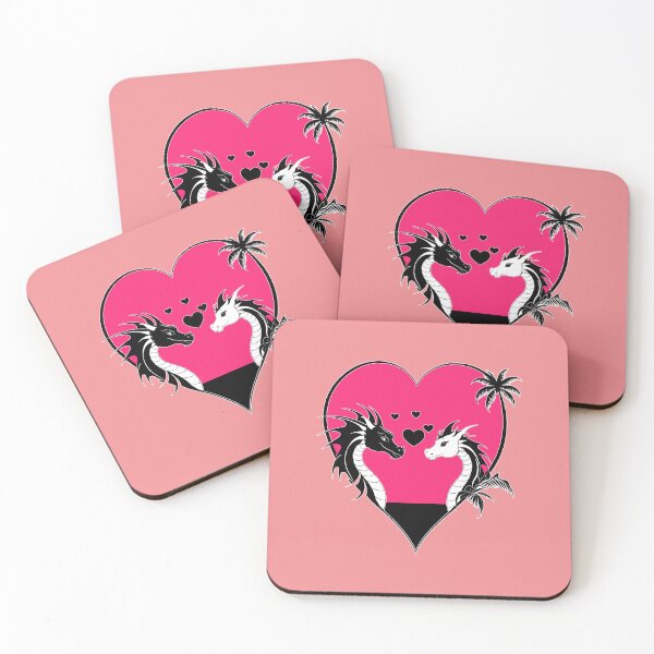 Item preview, Black and White Dragons in Love in a Pink Heart designed and sold by Beachy.