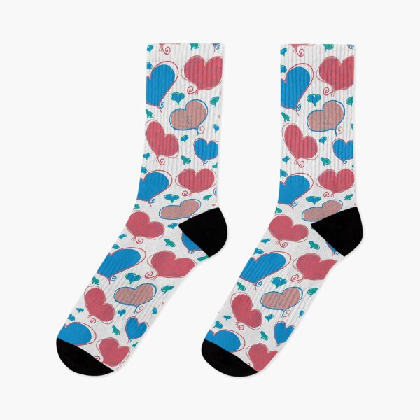 Item preview, Pop Hearts - Red Blue designed and sold by SandieMarie.