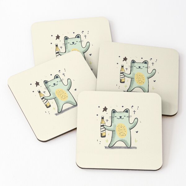 Item preview, The drinking and dancing Cat designed and sold by pmdcreations.