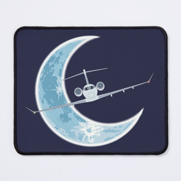 Item preview, Bombardier Challenger 350 Jet Crescent Moon Night Flight Design designed and sold by skye-studio.