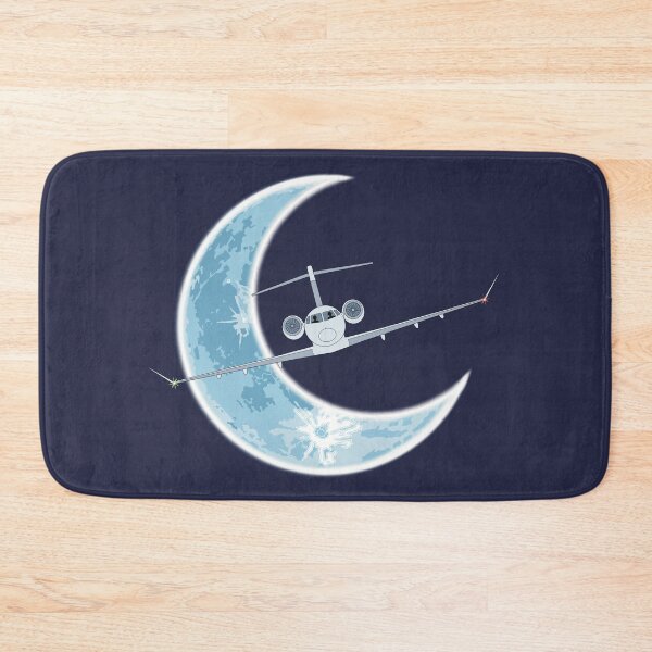 Item preview, Bombardier Challenger 350 Jet Crescent Moon Night Flight Design designed and sold by skye-studio.