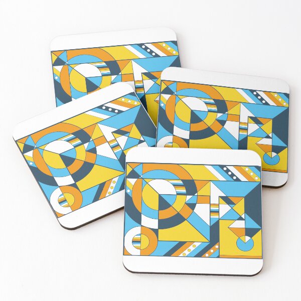 Item preview, AroAce Sunset Pride Abstract Geometric Orange Yellow Blue designed and sold by JoyfulJen.