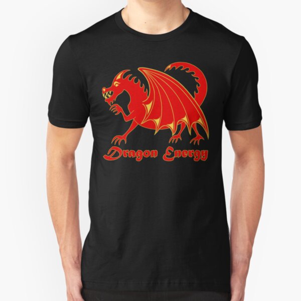 Dragon Energy Red And Gold Cartoon Animal Slim Fit T-Shirt