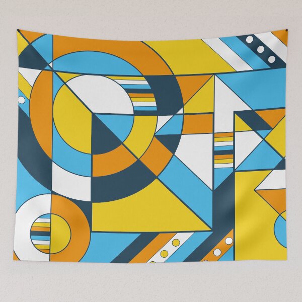 Item preview, AroAce Sunset Pride Abstract Geometric Orange Yellow Blue designed and sold by JoyfulJen.