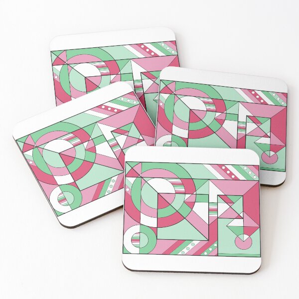 Item preview, Abro Abrosexual Pride Abstract Geometric Pink Green designed and sold by JoyfulJen.