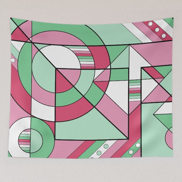 Item preview, Abro Abrosexual Pride Abstract Geometric Pink Green designed and sold by JoyfulJen.