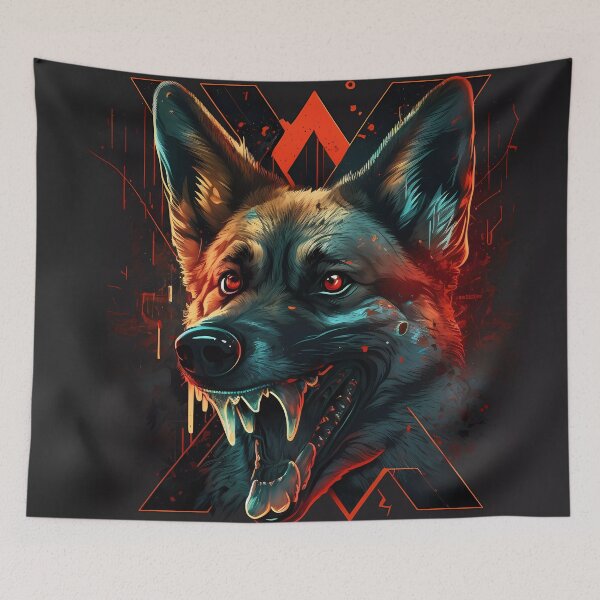 Item preview, “Ferocity of the German Shepherd” designed and sold by Art-Vortex-fr.