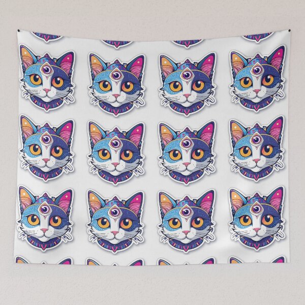 Item preview, Psychic Cat Sticker designed and sold by CatStickershere.