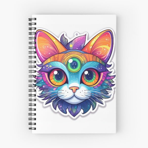 Item preview, Trippy Psychedelic Cat Sticker  designed and sold by CatStickershere.