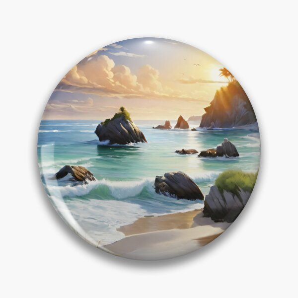 Item preview, beach, sunset, rock, grass, sea, ocean designed and sold by NAVAL00.