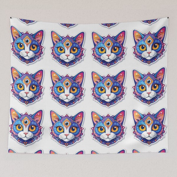 Item preview, Lavender Emperor Cat Sticker designed and sold by CatStickershere.