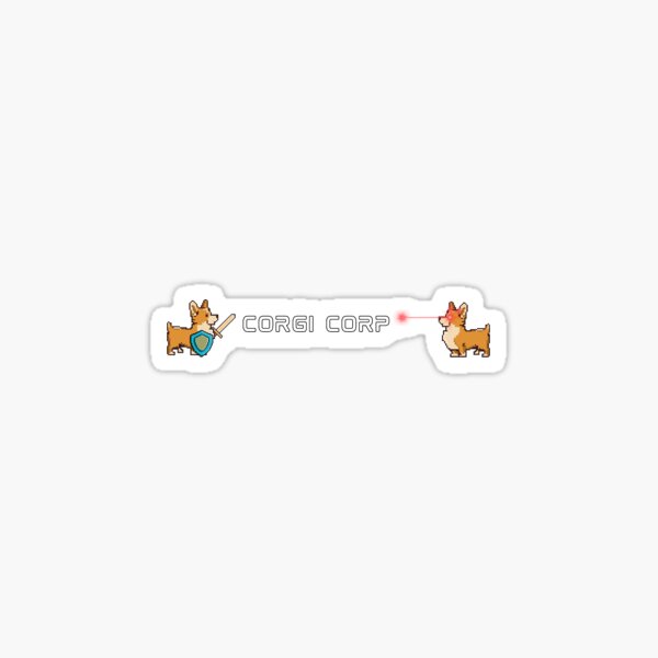 Corgi Corp Red vs Blue Logo Sticker