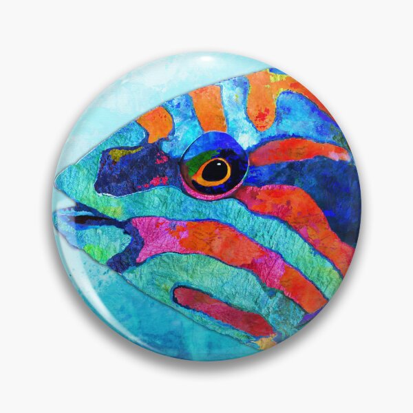 Item preview, Colorful Tropical Fish Wrasse Beachy Beach Art designed and sold by Sharon Cummings Art.