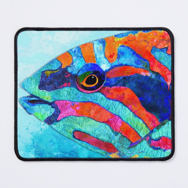 Item preview, Colorful Tropical Fish Wrasse Beachy Beach Art designed and sold by Sharon Cummings Art.
