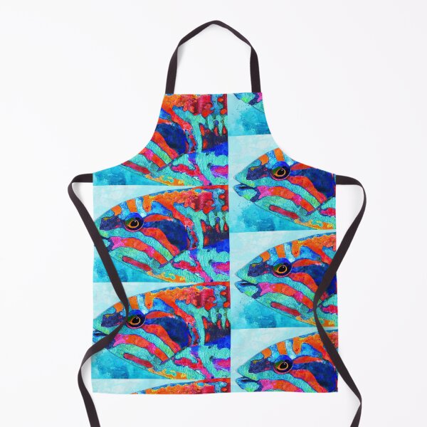 Item preview, Colorful Tropical Fish Wrasse Beachy Beach Art designed and sold by Sharon Cummings Art.