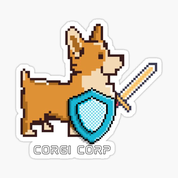 Corgi Corp Blue Team Logo Sticker