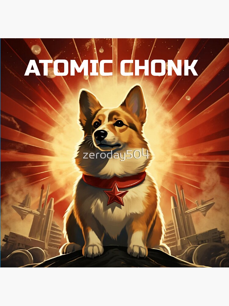 Thumbnail 3 of 3, Sticker, Atomic Chonk designed and sold by zeroday504.