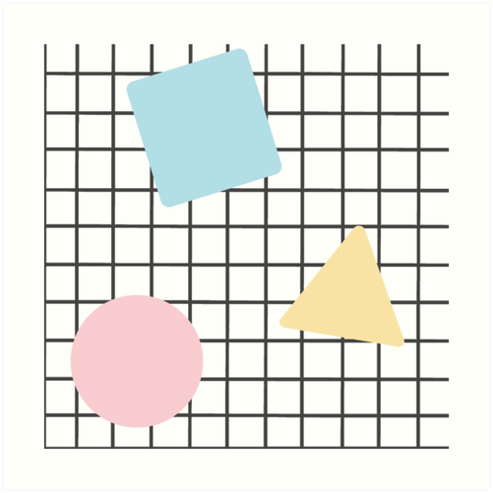 "Aesthetic Grid Shapes" Art Print by Rocket-To-Pluto | Redbubble
